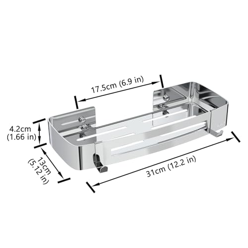 Strength Enemy Shower Corner Shelf, Shower Caddy Wall Mounted No Drilling, 304 Stainless steel Bathroom Shelves - Image 2