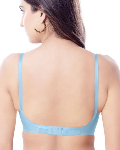 Image of Brida Sajini Women's Cotton Round Stitch Bra | Full Coverage | Single Layered | Non-Padded | Wireless | Saree Bra for Heavy Bust | Daily Use | Combo