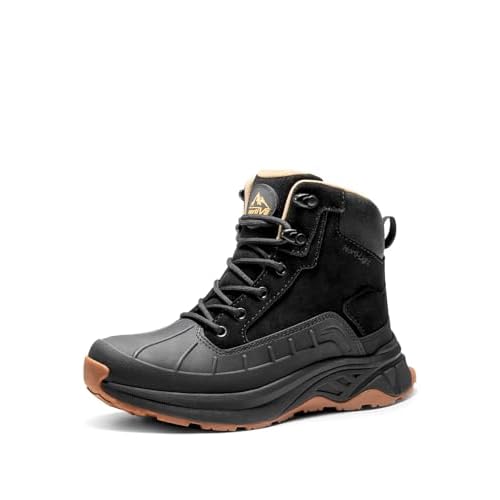 NORTIV 8 Women's Waterproof Hiking Boots Outdoor Trekking Camping Trail Hiking Boots 6 Black