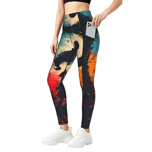 Leggings de yoga con bolsillos y control de abdomen para running
