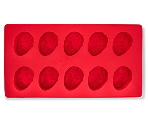 Friday the 13th Jason Voorhees Mask Flexible Silicone Mold Ice Cube Tray For Freezer | Kitchen Gadget Essentials, Reusable Ice Mold For Drinks, Whiskey, Cocktails | Official Horror Movie Collectible
