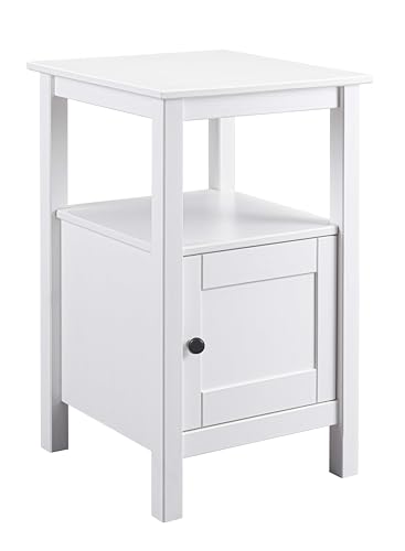 Inter Link - Table d'appoint - Pin Massif - 1 Porte et 1 étagère - Table de Rangement - Meuble de Rangement - Style Maison de Campagne - Table de Chevet -...