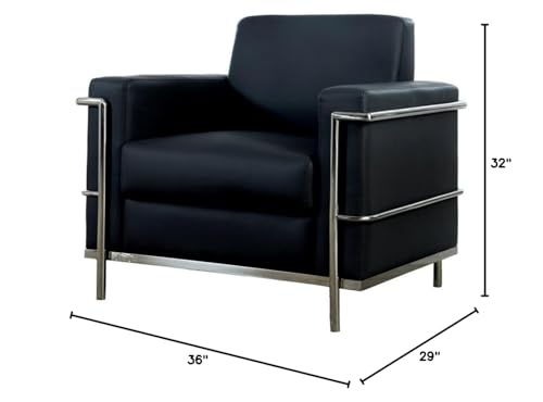 Sillón Plegable Negro Tela Imitación Piel miniatura 2
