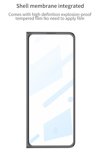 Image of Midkart Matte Case Compatible with Samsung Galaxy Z Fold 6 Release 2024 Ultra Thin Hard PC with Front Glass Cover Glossy Camera Protection, Black