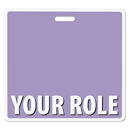 Personalized Print Badge Buddy in Full - Light Purple - Horizontal - Print On Both Sides with Border, Durable and Water Resistant for Teachers, Nurses, Doctors, Healthcare Professionals