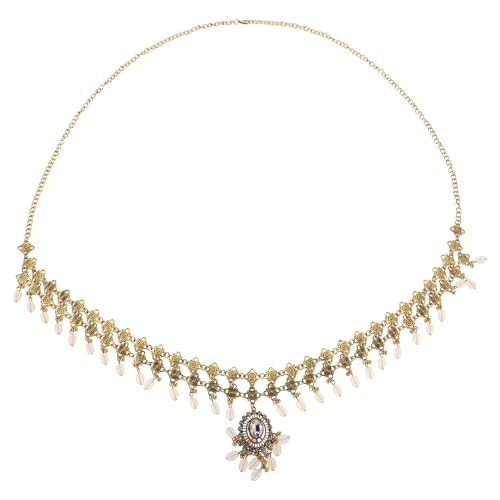 Cinturón de cadena de cintura boho Yardwe con borlas y rhinestones para mujer