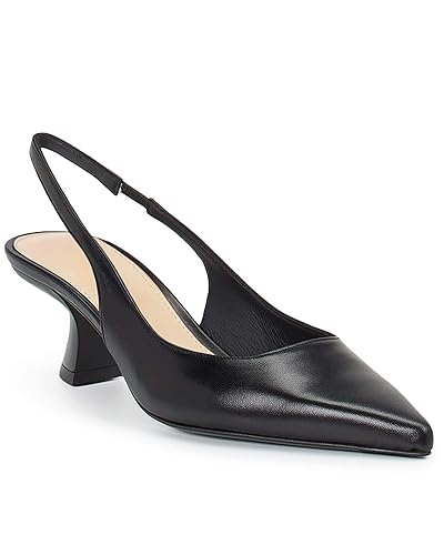 gihubafuil Women’s Low Kitten Heel Pumps Shoes Closed Pointed Toe Heels Casual Slingback Slip-on Dress Shoes