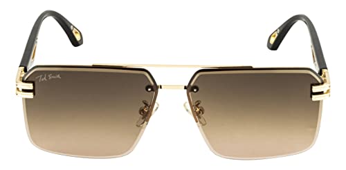 Image of Ted Smith Mens Womens Polycarbonate Uv Protection Metal Pilot Sunglasses