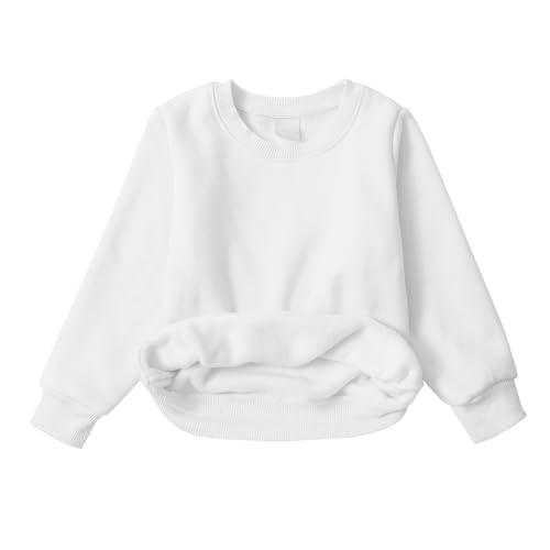 Kids Crewneck Sweatshirt Cute Blank Pullovers Girls Boys Warm Fleece Lined Sweatshirt Fall Winter Casual School Shirt4