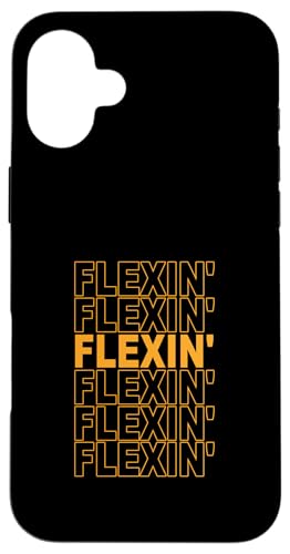 �I�����W�F��Flexin' On Repeat Orange Graphic�B �X�}�z�P�[�X iPhone 16 Plus �p