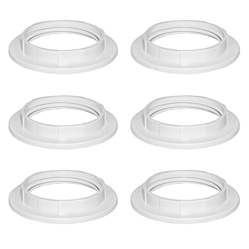 6 Pièces Blanc Plastique Anneau Réducteur Abat Jour E27 40MM Accessoires Pour Abat Jour Bague Plaque Convertisseur Dadaptateur E27 Anneau Reducteur Dabat Jour Pour Lampe De Bureau Plafonniers 86976284
