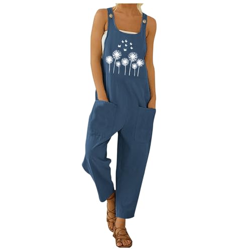 Genérico Mono Mujer Verano Talla Grande Casual Ajustable Correa Monos Rompers Flojo Retro Harem Mamelucos Casuales Traje de Clubwear para Mujeres Pierna Suelta Mamelucos