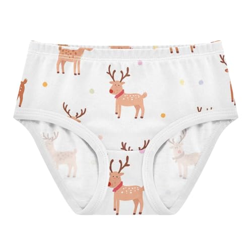 Girls' Sport Panties Organic Cotton Toddler Underwear for Young Girls Reindeer