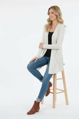Image of ToBeInStyle Womens Open Front Long Sleeve Lightweight Asymmetrical Draped Cardigan with Side Pockets