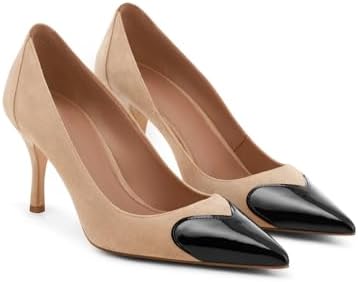 Coutgo Womens Closed Pointed Toe Pumps Heart Stiletto High Heels Wedding Bride Dress Shoes