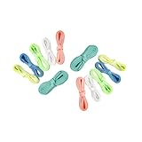 KOMBIUDA 12 piezas Cordones Luminosos y Gruesos para Zapatillas Casuales Colores Brillantes Cordones Planos Fluorescentes Resistentes para Calzado Deportivo y Botas Longitud Accesorios