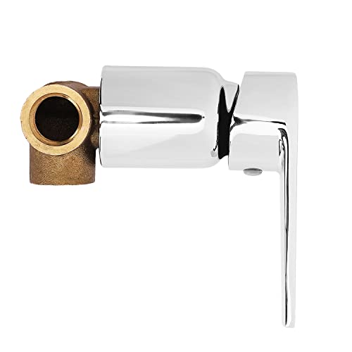 Image of Hindware Italian Collection F360053CP Element Single Lever Hot and Cold Mixer for Standalone Outlet, Brass with Chrome Finish