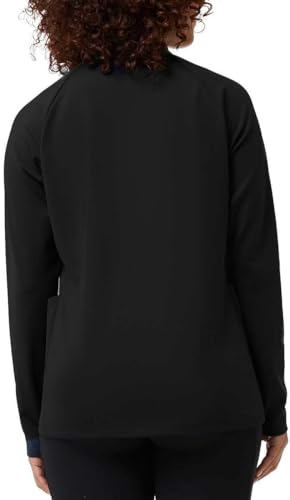 32 DEGREES Women's Mixed Media Half Zip Pullover Jacket, Black3