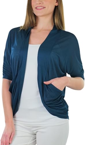 Image of ToBeInStyle Womens Open Front Casual Shrug Lightweight Layering Cardigan Sleeveless or Short Sleeve