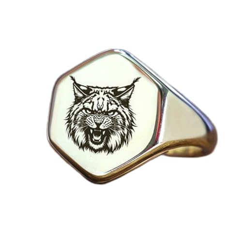 Bague lynx hexagonale, le bijou cadeau idéal en argent sterling 925 rétro