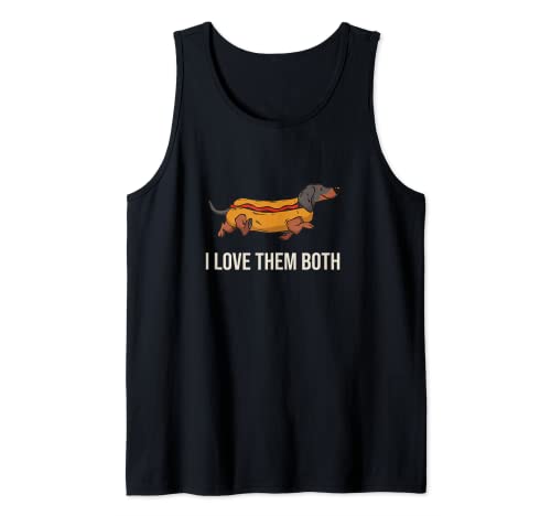 Lustiger Hotdog-Design Hund in einem Brötchen Tank Top