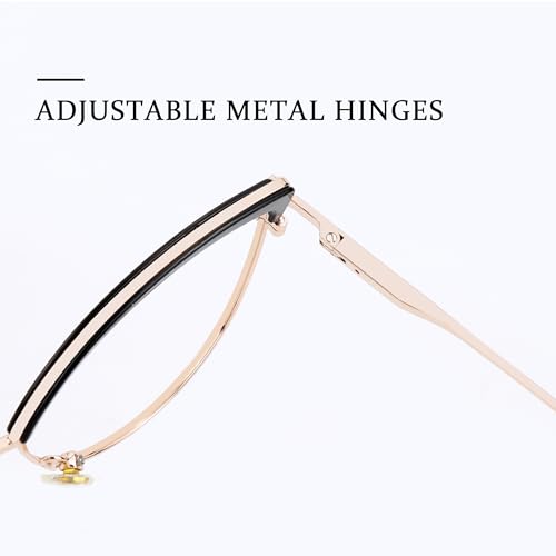 Image of Zeelool Women's Metal Browline Cat Eye Glasses Frame with Clear Lens ZJGX672183-01 Black, Small