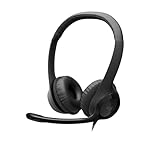 Logitech H390 Wired Headset for PC/Laptop, Stereo Headphones with Noise Cancelling Microphone, USB-A, in-Line Controls for Video Meetings, Music, Gaming and Beyond - Black