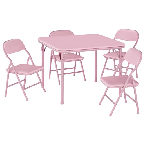 GAOMON 5 Piece Set Folding Table and Chairs Set, Boys and Girls Activity Table and Chairs Set for Dining Room,Daycare,Classrooms