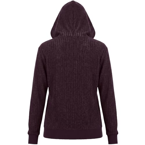 Image of GIVON Women's Lightweight Zip Up Hoodie Brushed Knit Stretchy Fabric Long Sleeve Thin Jackets with Kangaroo Pocket