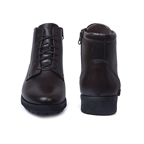 Image of Zoom Shoes Men's Genuine Leather Ankle Boots ZA-4692 Ideal For Office, Party & Travelling | Strong Grip With Shock Absorption Property & Memory Cushion Insole