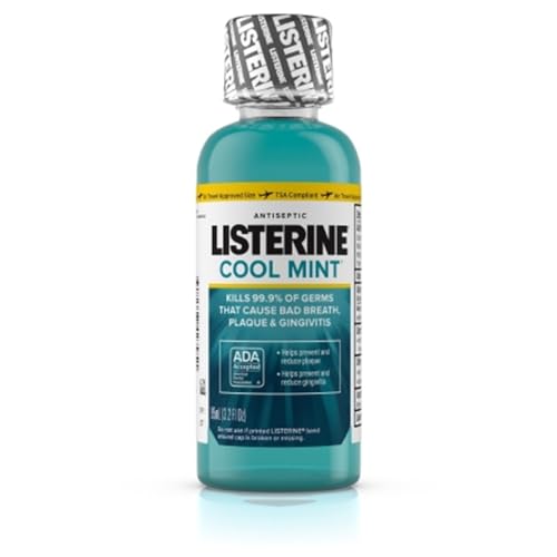 Listerine Cool Mint Antiseptic Mouthwash for Bad Breath, Travel S...