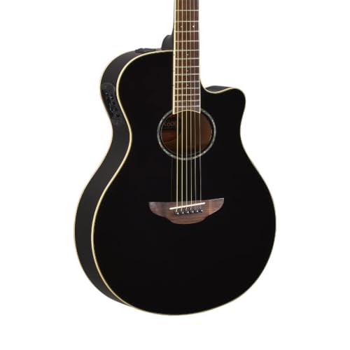 Image of Yamaha APX600 BL Thin Body Acoustic-Electric Guitar, Black