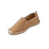 Alpargatas para Hombre Estilo Casual Slip-On Zapatos Cómodos Transpirables Tipo Mocasin Verano, Diseño Ligero y Antideslizante, Ideal para Exterior (Marrón 42)