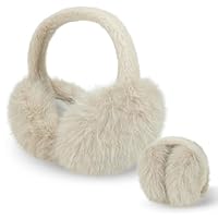 BTHRORO Ear Muffs Women Foldable Fluffy Earmuffs Soft Faux Fur Winter Ear Warmers for Women Teenage Girls Winter Accessories for Skiing Hiking Running Outdoor Activities in Cold Weather