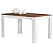 BAKAJI Tavolo Sala da Pranzo Cucina Forma Rettangolare Design Moderno in Legno MDF Finitura in Melammina Dimensione 120 x 80 x 74 cm Arredamento Casa (Bianco e Noce)