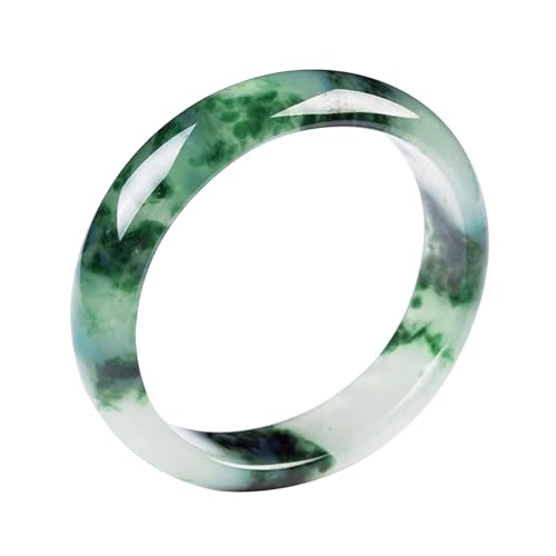 Bracelet en jadeite véritable pour offrir un bijou femme vert foncé 62mm