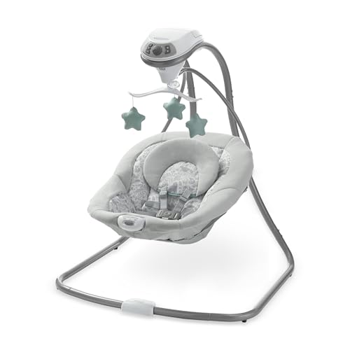 Image of Graco Simple Sway Baby Swing, Side‑to‑Side Motion, Infant Swing with 6 Speeds, Vibration, Ivy