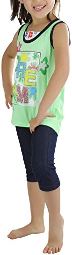 Image of ToBeInStyle Girl's Adorable Flower Print Tank Top w /Back Lace Design