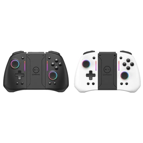 LYEAA KS42 Controlador de Juegos inalámbrico de Doble Color - Tiempo de reproducción de 6,5 H, Gamepads giroscópicos de 6 Ejes, para Switch/OLED/Lite, Auto -Up