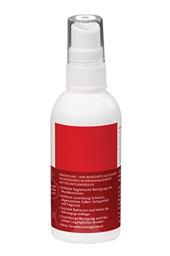 ReboHexan Wundspray 75ml: Polihexanidbasierte Wundreinigung für alle Haustiere, Erreicht tief liegende Stellen, Präzise Sprühapplikation, Entfernt effektiv Unreinheiten
