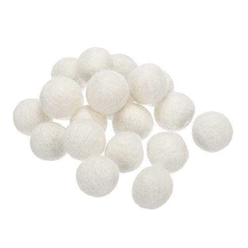 PATIKIL Wool Felt Balls Beads Wool Felting Pom 2cm 20mm White for Home Decor DIY Crafts Handcrafts Project Pack of 20