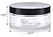 JUVITUS 3 oz Clear PET Plastic Refillable Low Profile Jar with Black Lid (6 pack) I BPA Free Empty Storage Containers