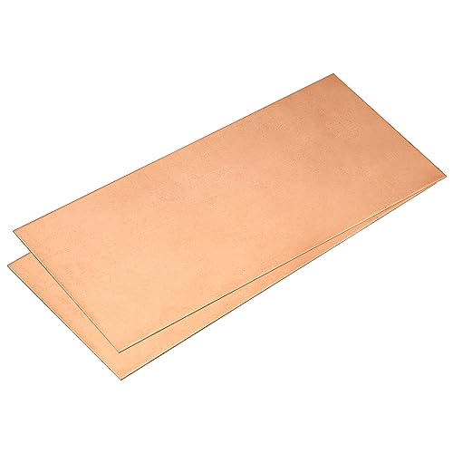 uxcell Pure Copper Sheet, 2pcs 4" x 2" x 0.03" 20 Gauge T2 Copper Metal Plate for Crafts, Electrical Repairs, Industry