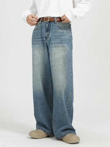 EMMIOL Baggy Jeans Men,y2k Jeans Cargo Design Wide Leg Loose Fit,Mens Denim Pants Vintage Skater Streetwear Relaxed2