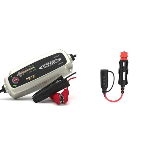 Cargador de batería CTEK MXS 5.0 con compensación automática de Temperatura, 12V 5.0 Amp (Enchufe UE) e indicador Comfort 56870
