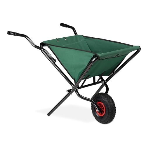 Carriola Richiudibile, Carriola pieghevole, Carretto Pieghevole Giardino, Salvaspazio, 115,5 x 54 x 60,5 cm - TROLLYFOLD
