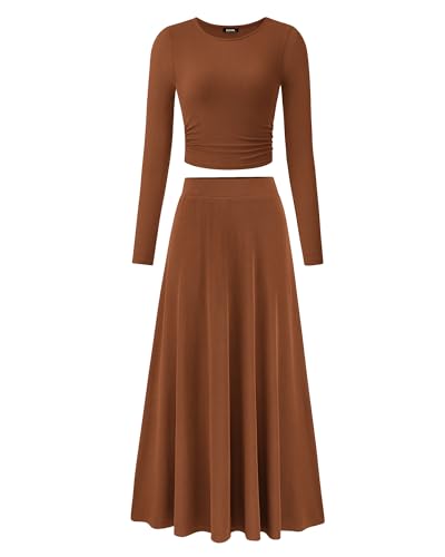 Fall Skirt Outfits : 21 Looks I Tried That Totally Fixed My Closet Crisis (and Got Me Compliments All Season) 6 BTFBM Two Piece Skirt Sets For Women 2024 Trendy Fall Outfits Rib...