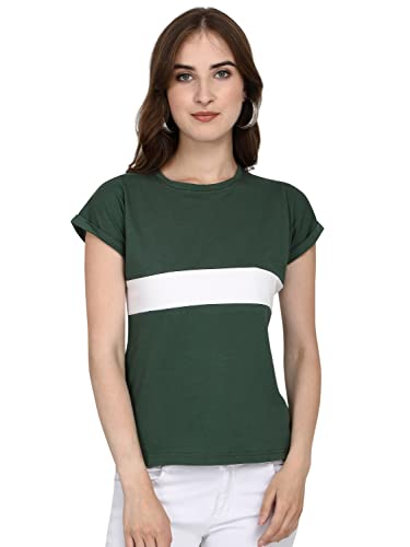 Image of GRECIILOOKS Women's Regular Fit Plain Top with Half Sleeves for Office Wear, Casual Wear, Under 399 Top for Women /Girls (Pink Large)