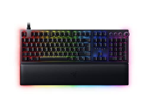 Razer Huntsman V2 Analog - Clavier Optique de Jeu pratiquement sans Latence (Repose-Poignets, Boutons, 4 Touches média, Touches en PBT Doubleshot) - Clavier AZERTY - Noir