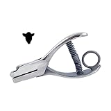 Generic 1/4' Cow Hole Punch - 11 Sheets, Silver, Nickel-plated Hardened Steel Handle, Utilitarian Style